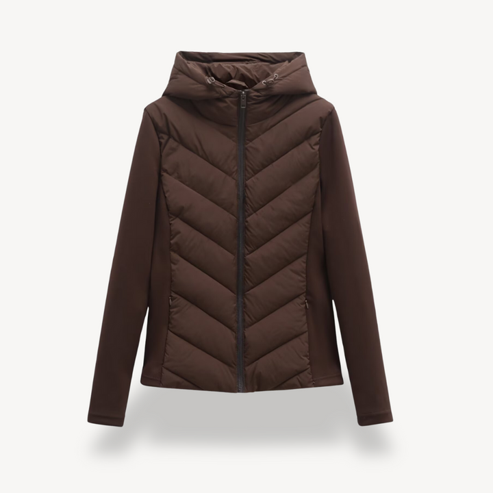 Bronte | Quilted Hooded Zip Long Sleeve Jacket