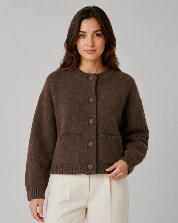 Willow | Chunky Knit Cardigan with Patch Pockets