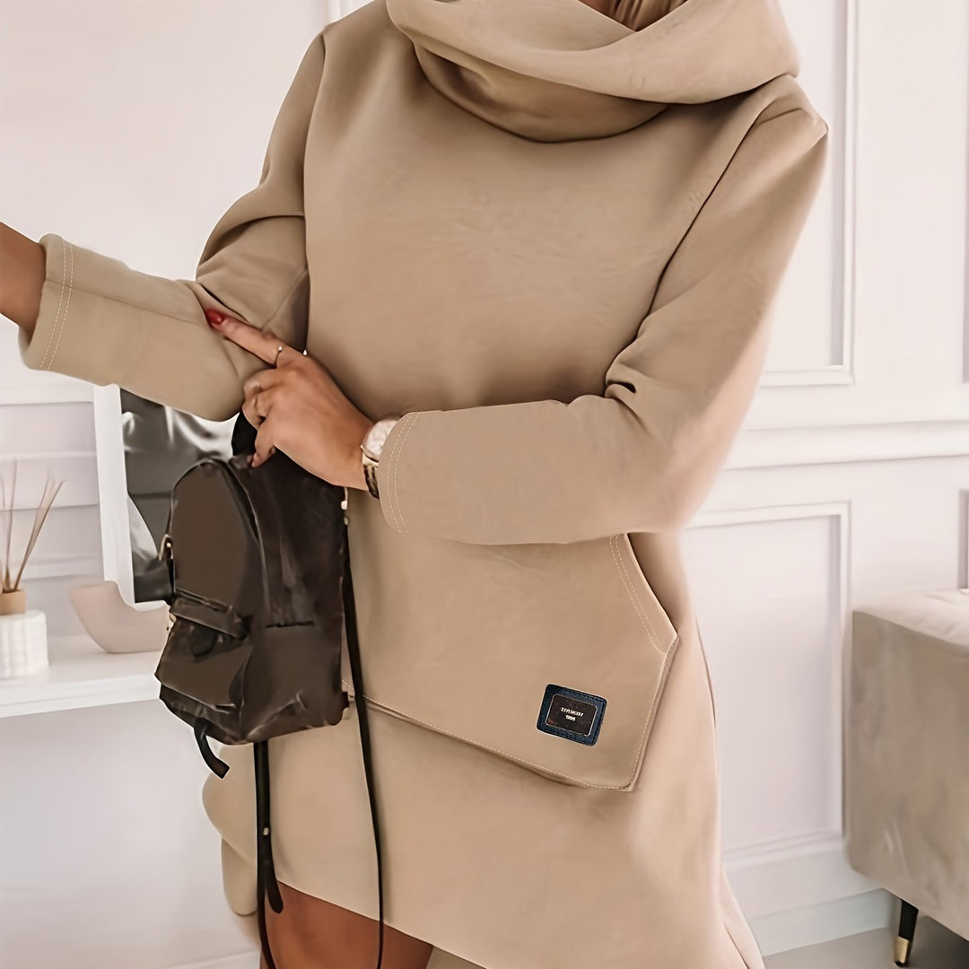 Nell womens cowl neck knit jumper dress