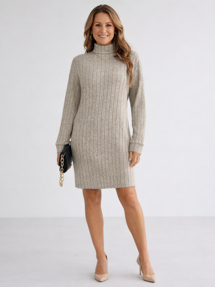 Juno | Ribbed Turtleneck Jumper Dress