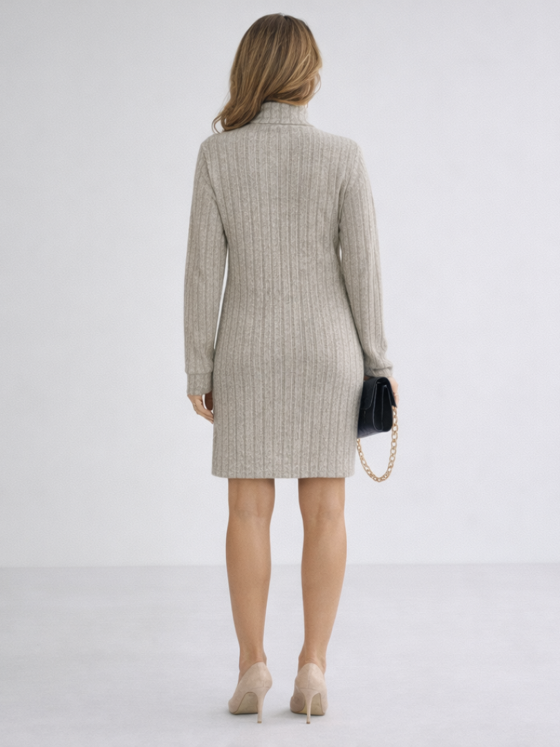 Juno | Ribbed Turtleneck Jumper Dress