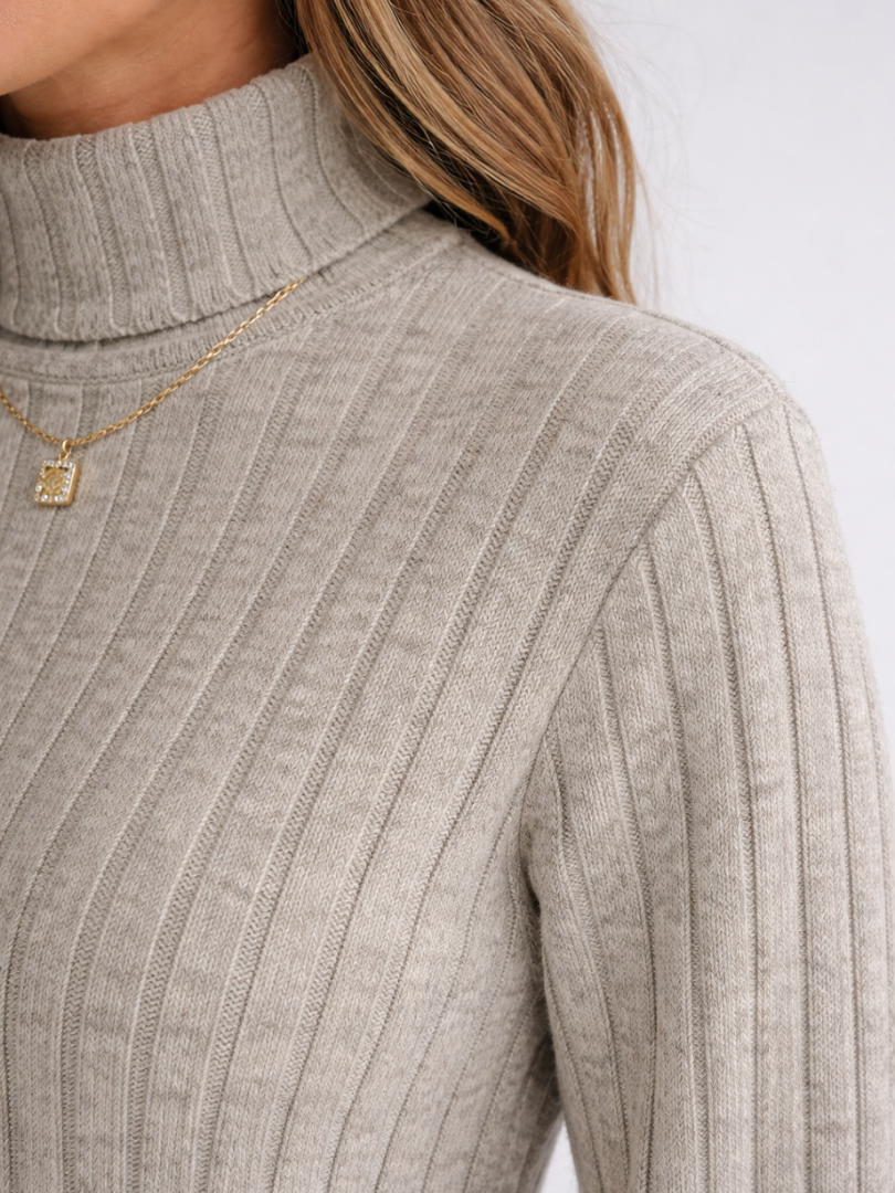 Juno | Ribbed Turtleneck Jumper Dress