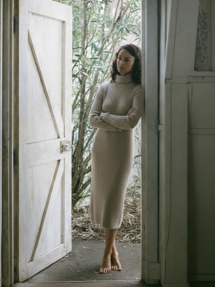 Juno | Ribbed Turtleneck Jumper Dress