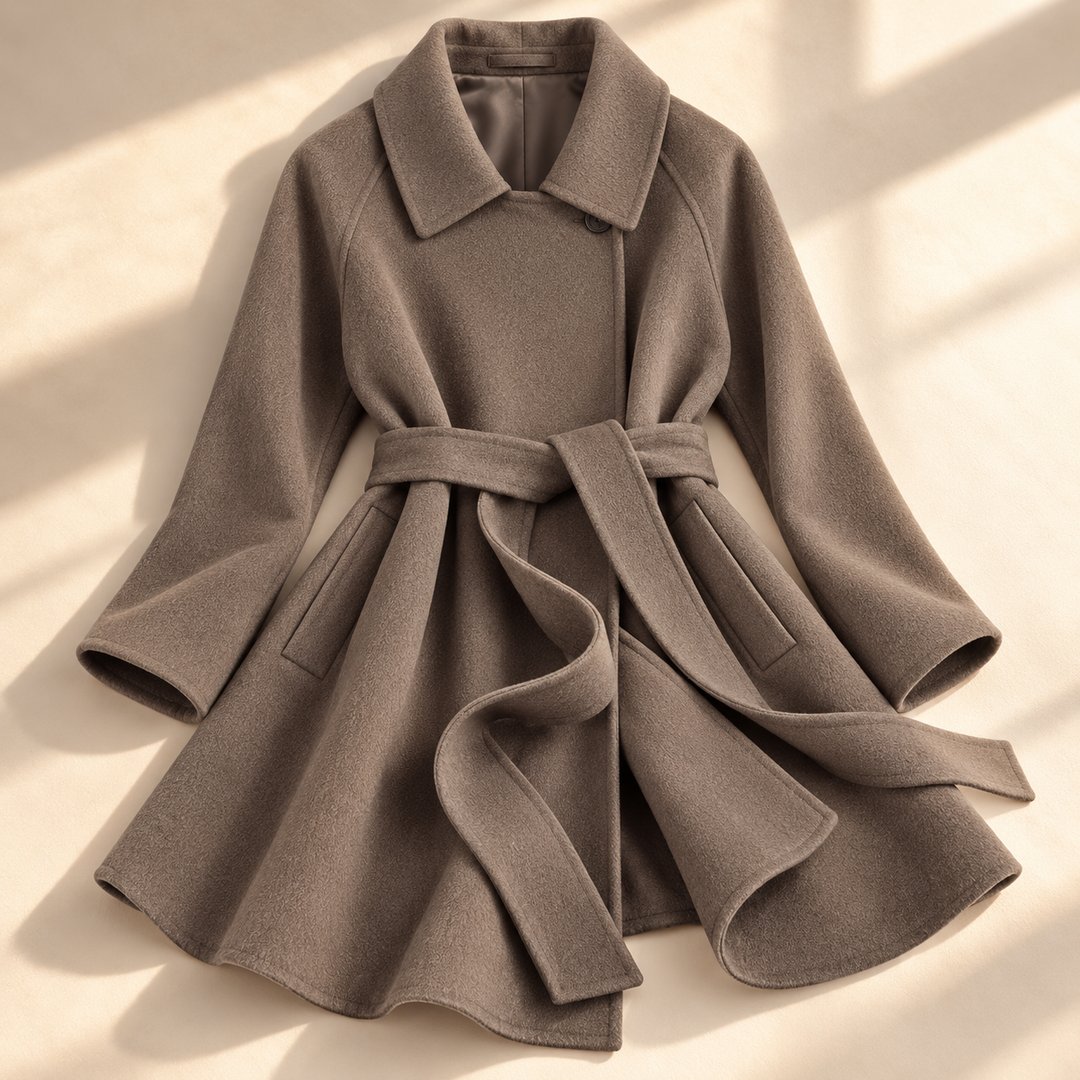 Rosie | Womens Wrap a-Line Belted Wool Blend Coat