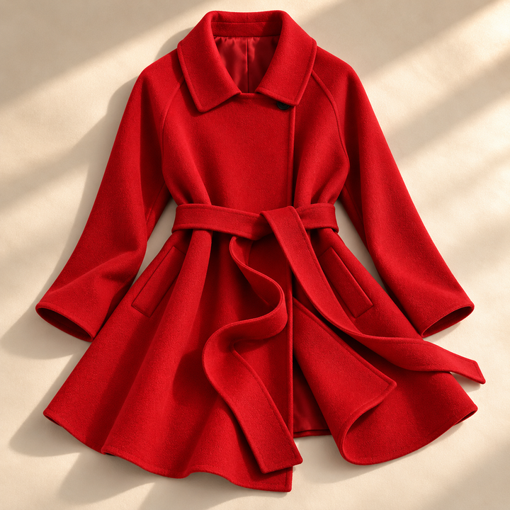 Rosie | Womens Wrap a-Line Belted Wool Blend Coat