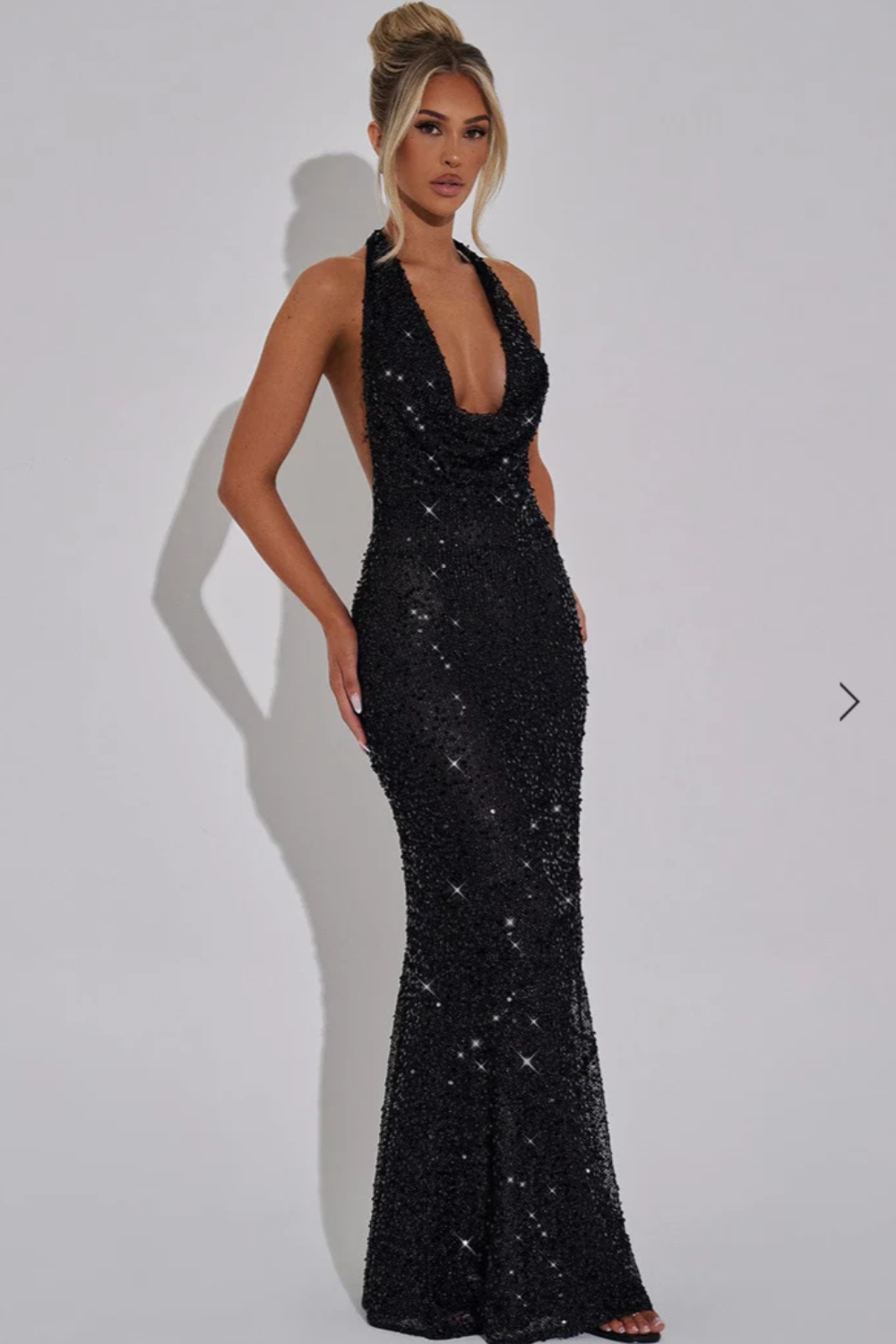 Effie | Sequin Maxi Dress Halter Backless