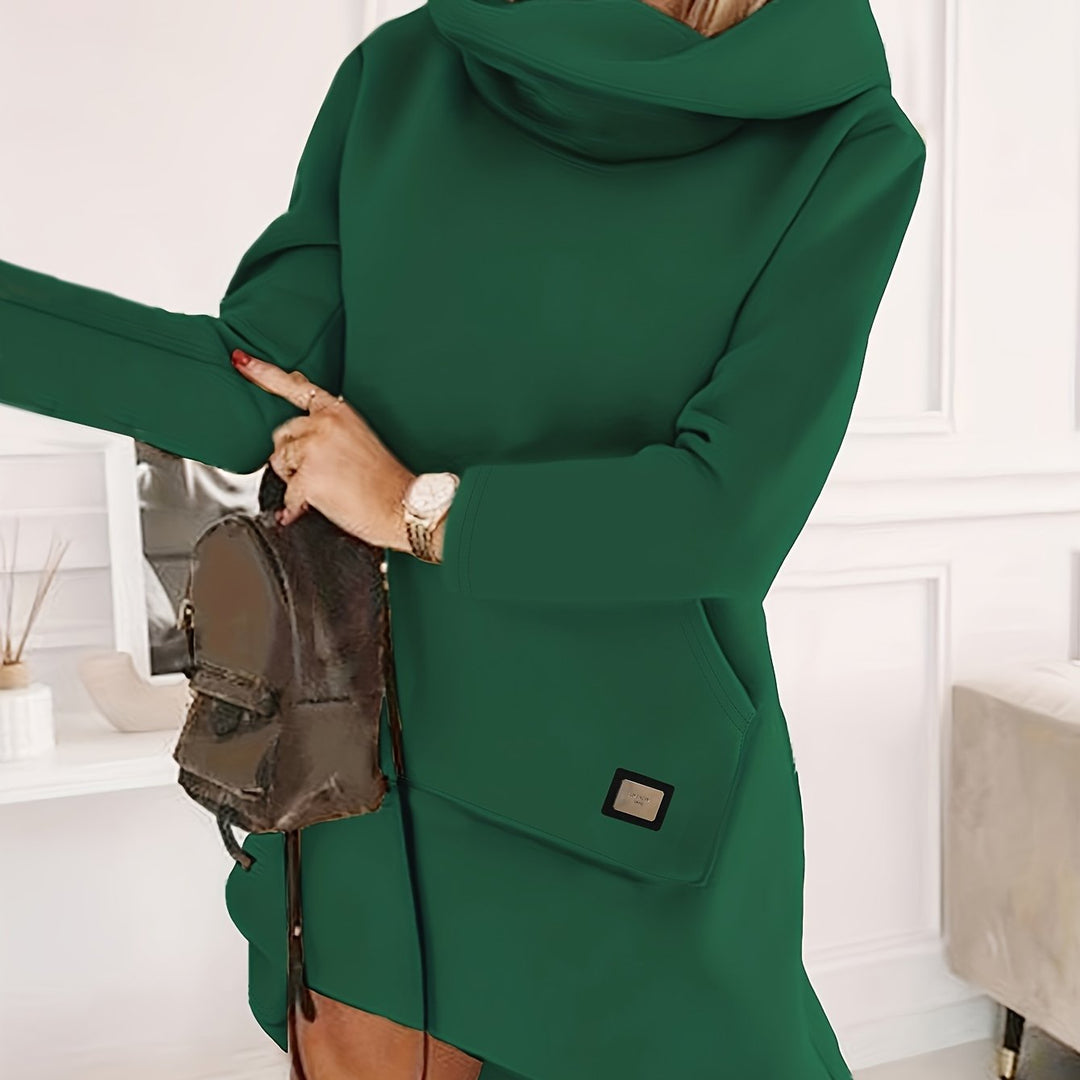 Isla | Cowl Neck Relaxed Mini Dress with Pockets