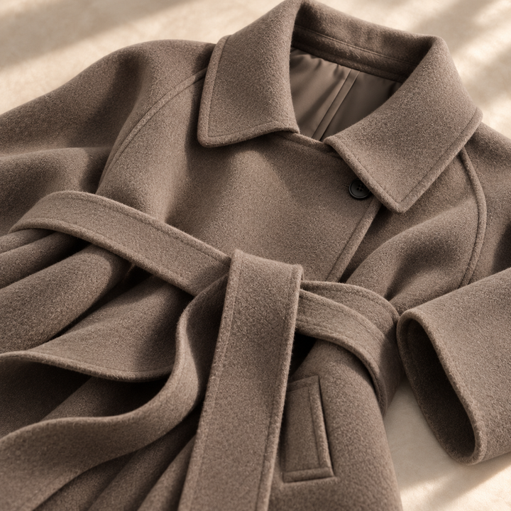 Rosie | Womens Wrap a-Line Belted Wool Blend Coat