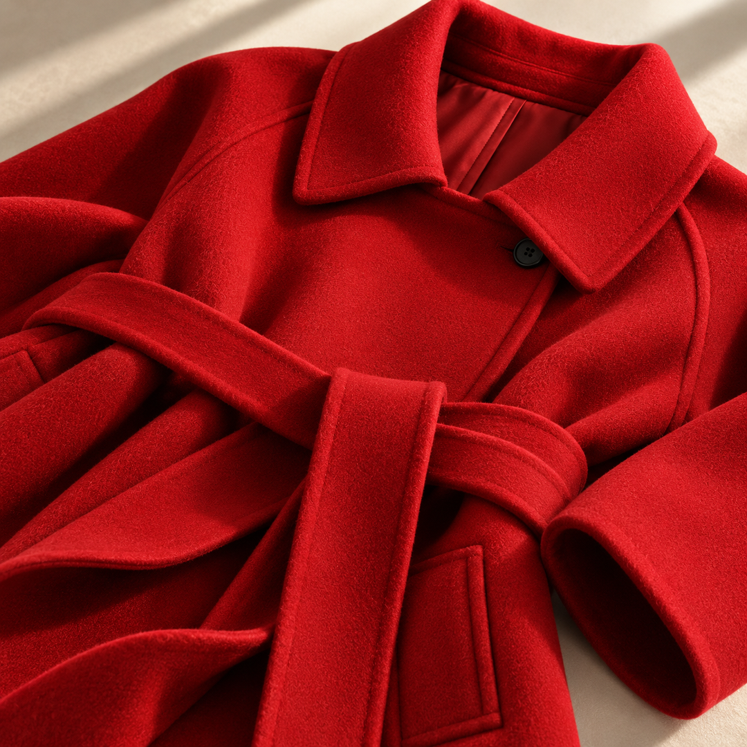 Rosie | Womens Wrap a-Line Belted Wool Blend Coat