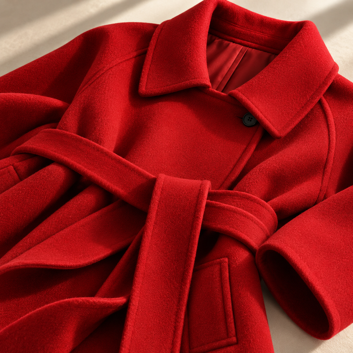 Rosie | Womens Wrap a-Line Belted Wool Blend Coat