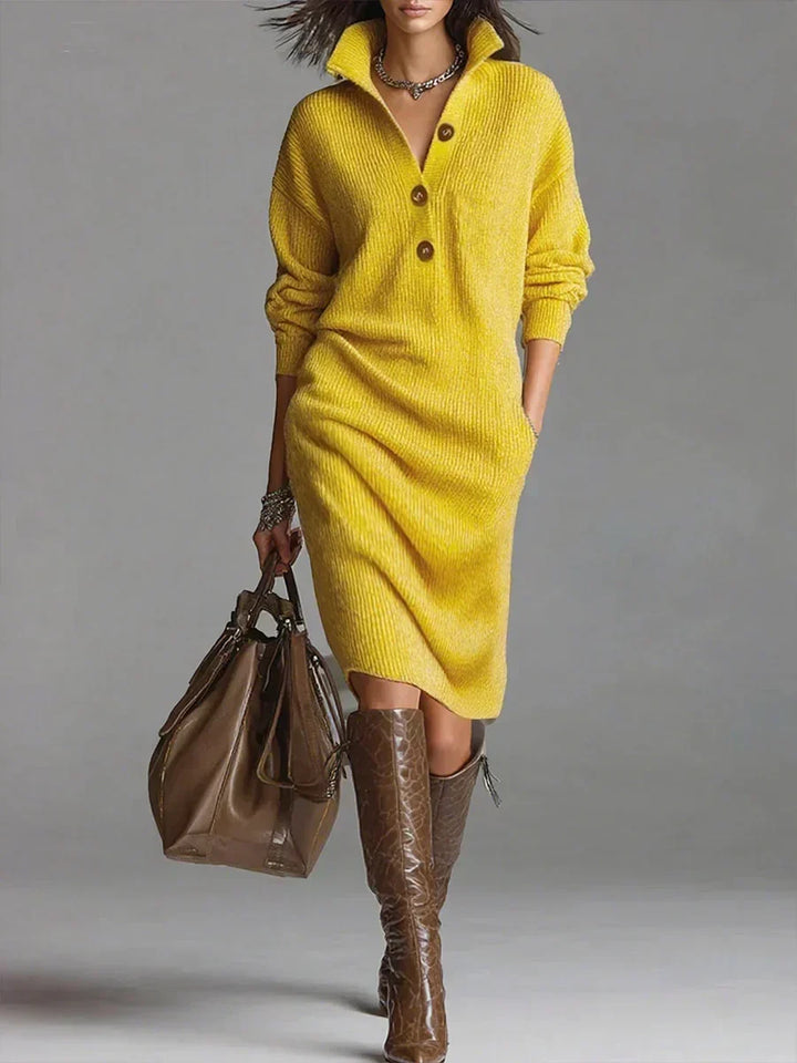 Wren womens knitted collared jumper dress