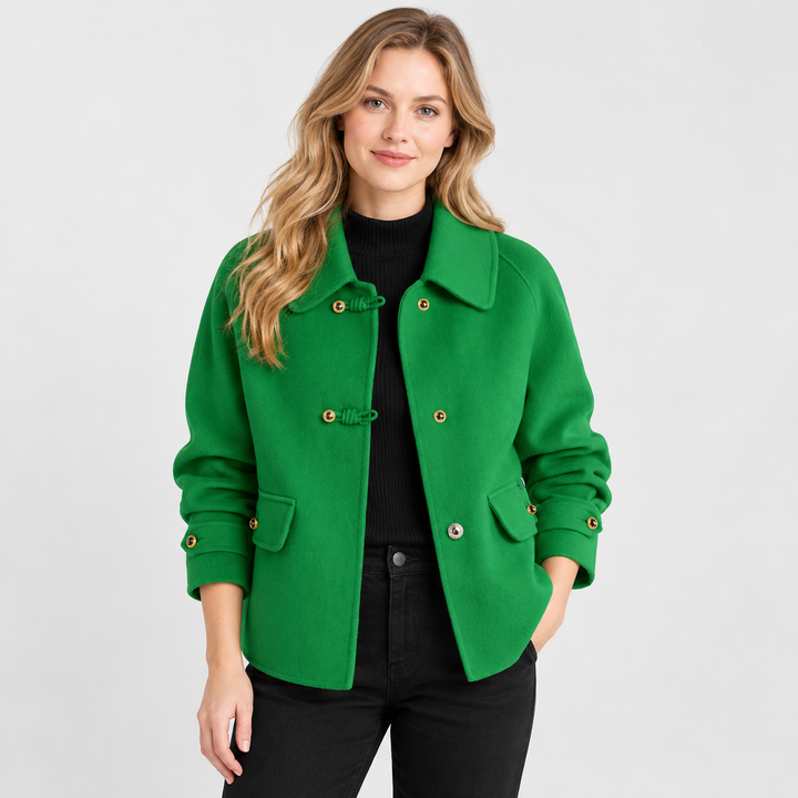 Effie | Long Sleeve Collared Button Coat