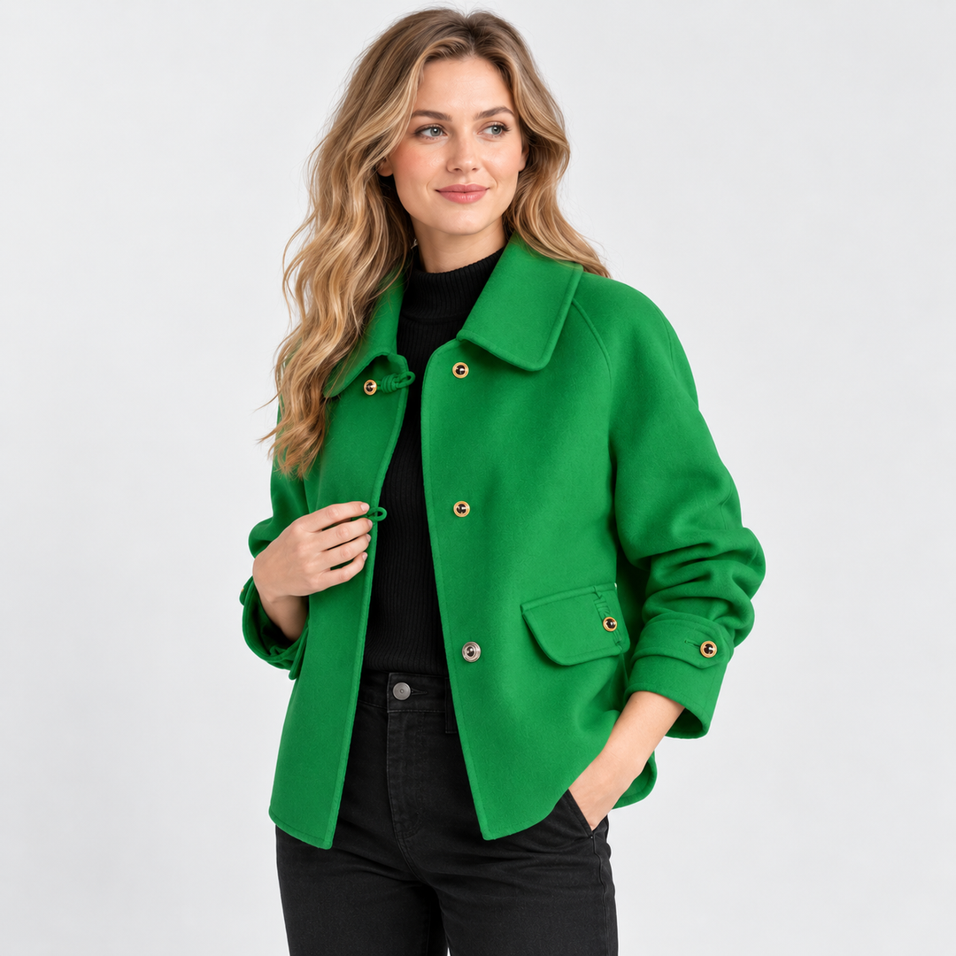 Effie | Long Sleeve Collared Button Coat