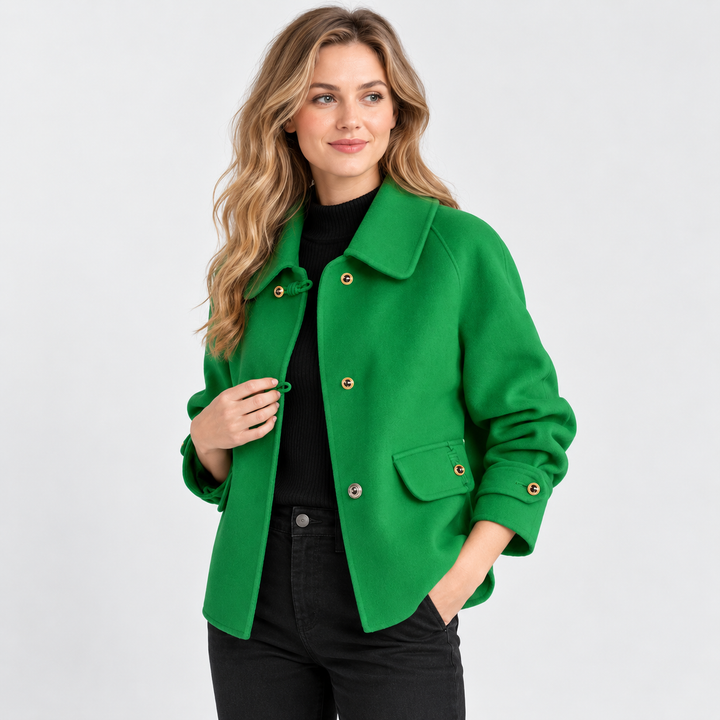 Effie | Long Sleeve Collared Button Coat