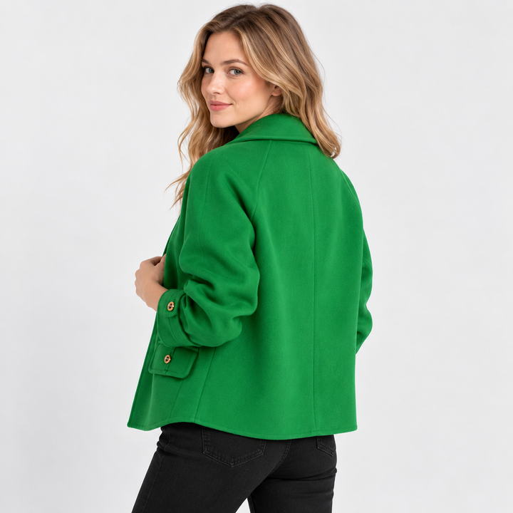 Effie | Long Sleeve Collared Button Coat