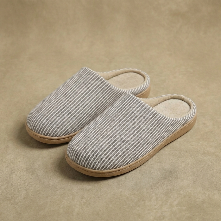 Sam | Striped Textile Pull-On Slippers