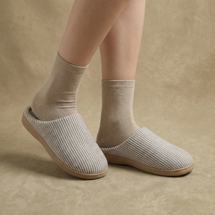 Sam | Striped Textile Pull-On Slippers