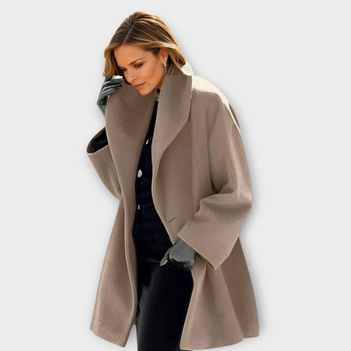 Ava | Oversized Collared Coat Long Sleeve Button Closure