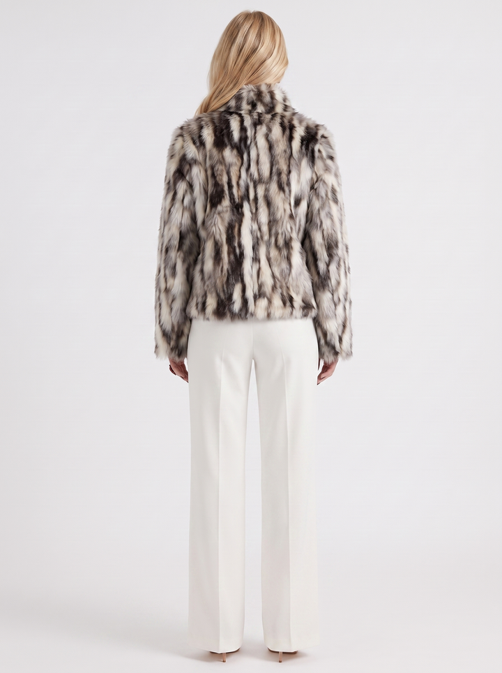 Ava | Leopard Faux Fur Cropped Jacket