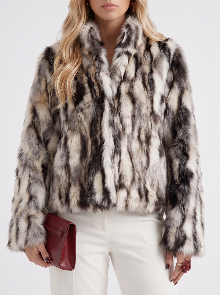 Ava | Leopard Faux Fur Cropped Jacket