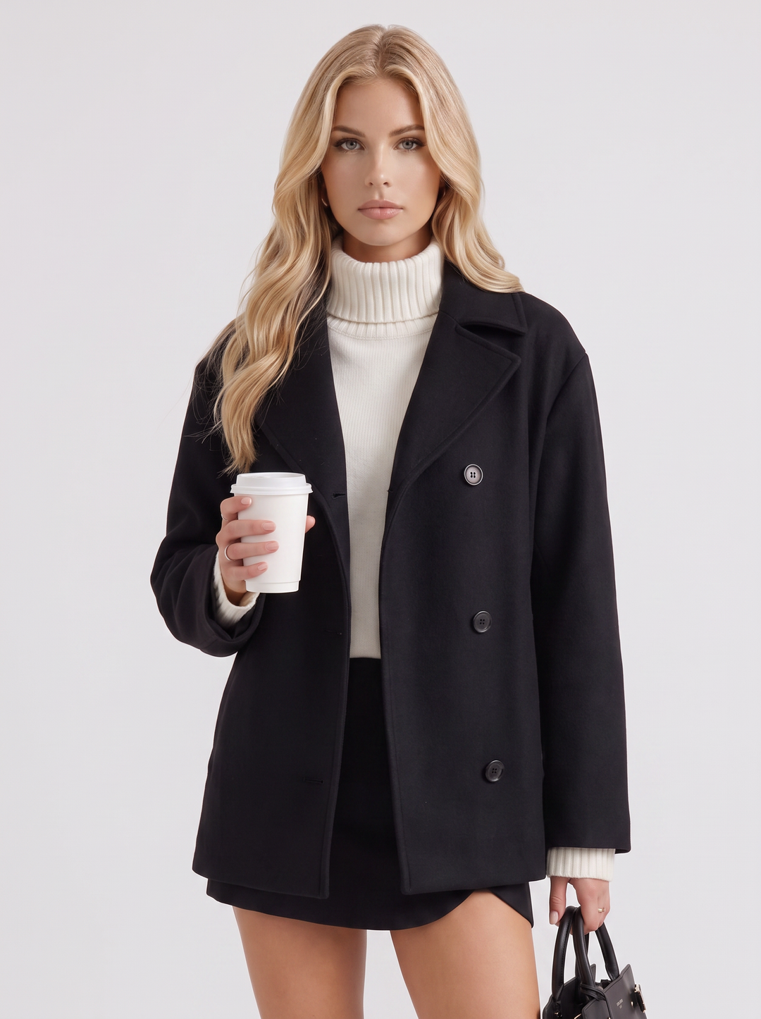 Sienna | Peacoats Womens Black Double Breasted