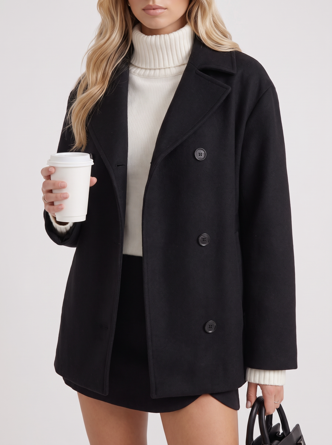 Sienna | Peacoats Womens Black Double Breasted