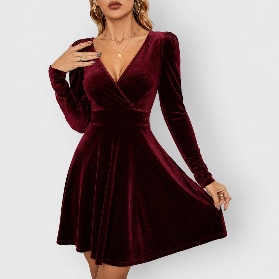 Bronte | Velvet Wrap Mini Dress