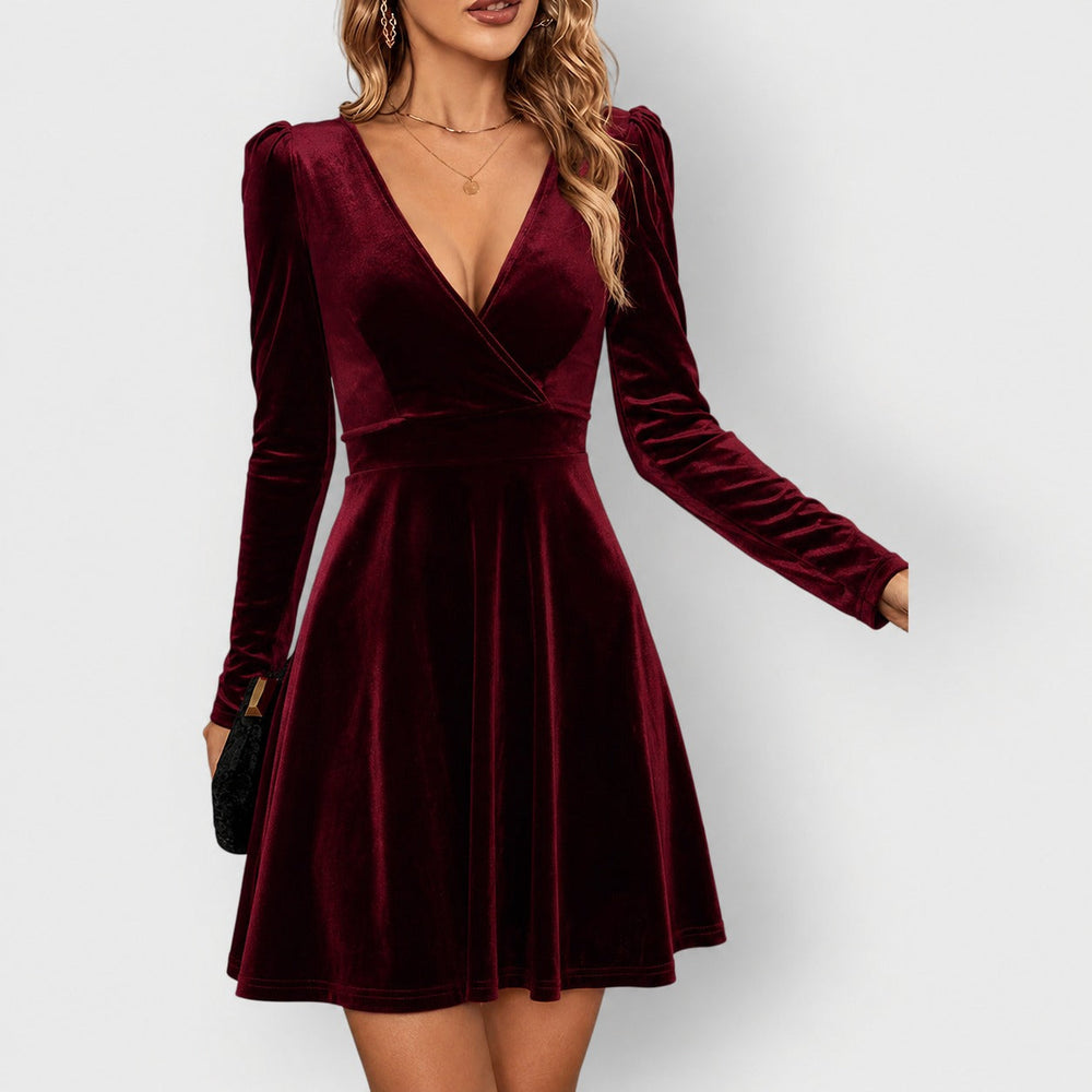 Bronte | Velvet Wrap Mini Dress