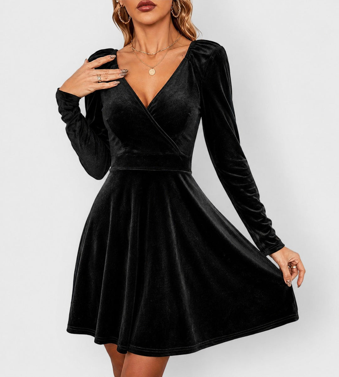 Bronte | Velvet Wrap Mini Dress