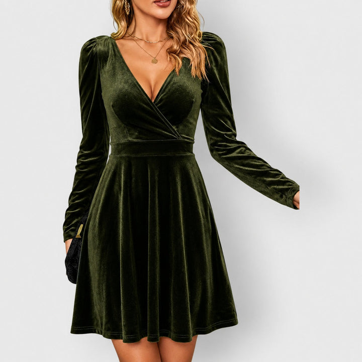 Bronte | Velvet Wrap Mini Dress