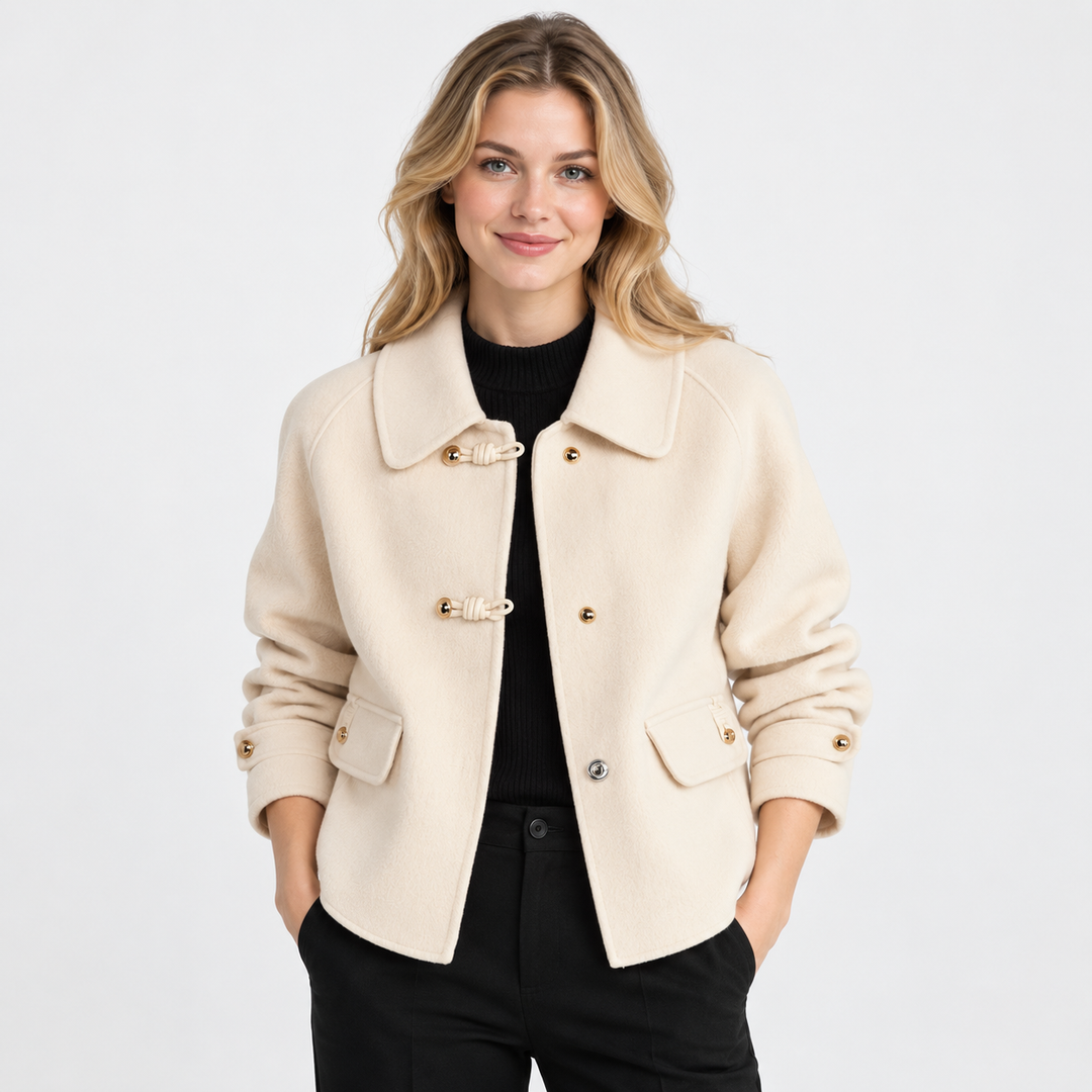 Effie | Long Sleeve Collared Button Coat