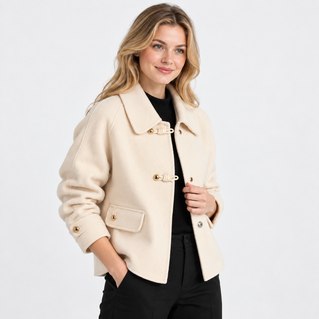Effie | Long Sleeve Collared Button Coat