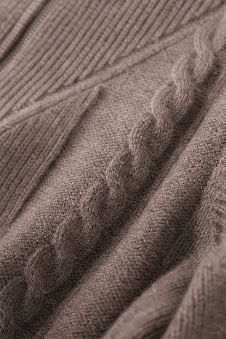 Daisy | Cable Knit Quarter Zip Relaxed Sweater