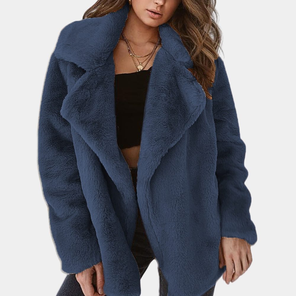 Ivy | Relaxed Faux Fur Long Sleeve Coat