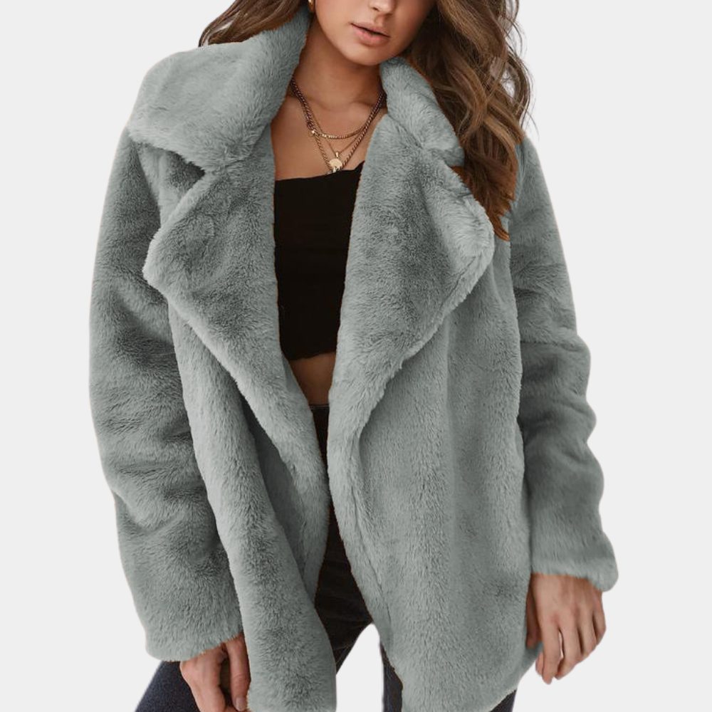 Ivy | Relaxed Faux Fur Long Sleeve Coat