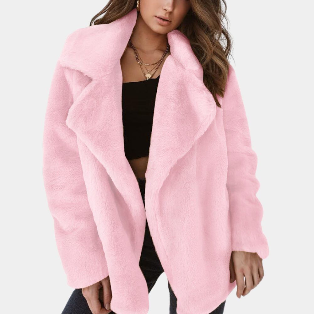 Ivy | Relaxed Faux Fur Long Sleeve Coat