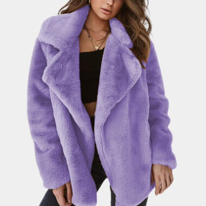 Ivy | Relaxed Faux Fur Long Sleeve Coat