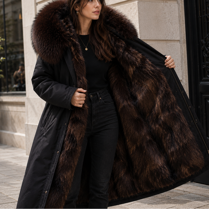 Olivia | Hooded Faux Fur Lined Long Parka