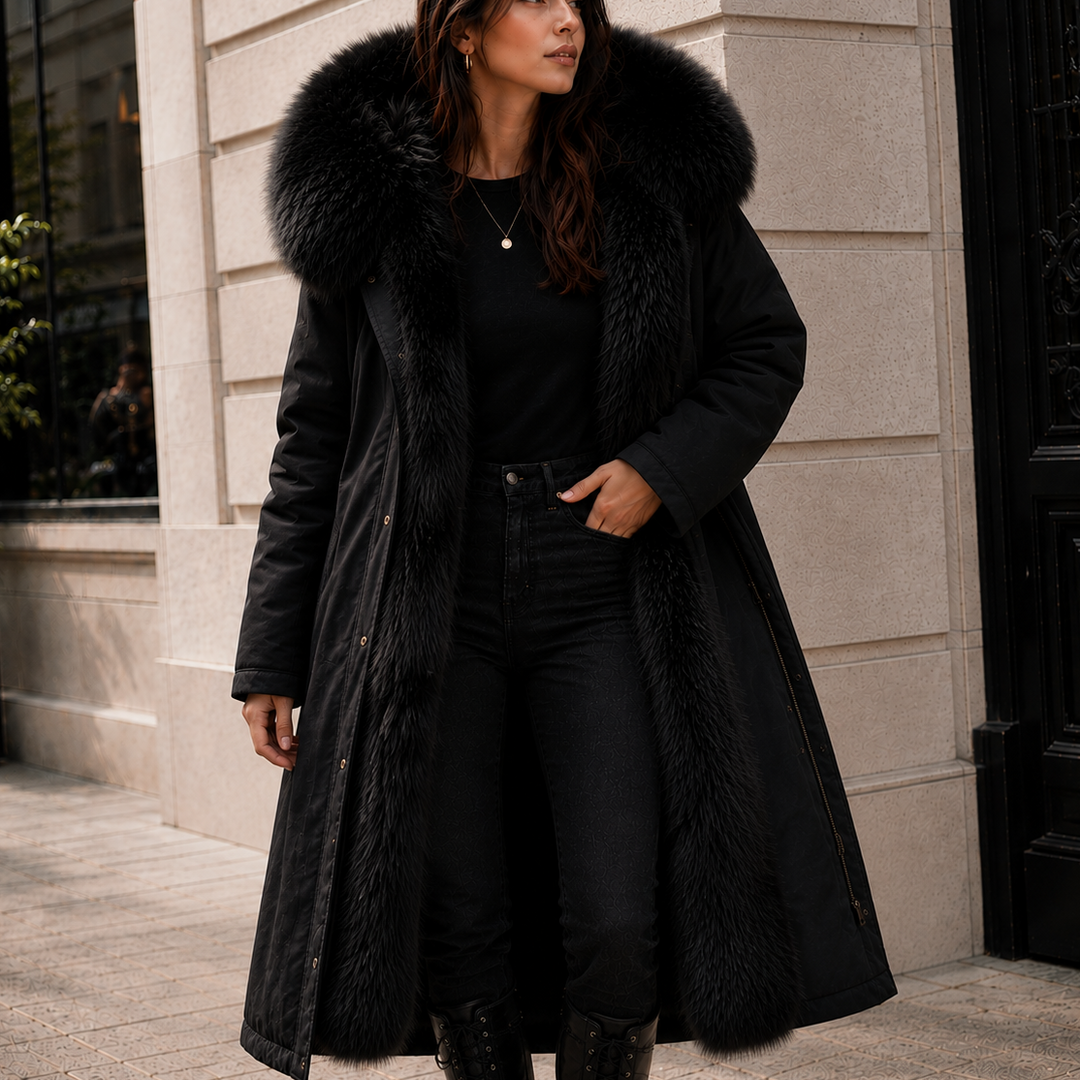 Olivia | Hooded Faux Fur Lined Long Parka