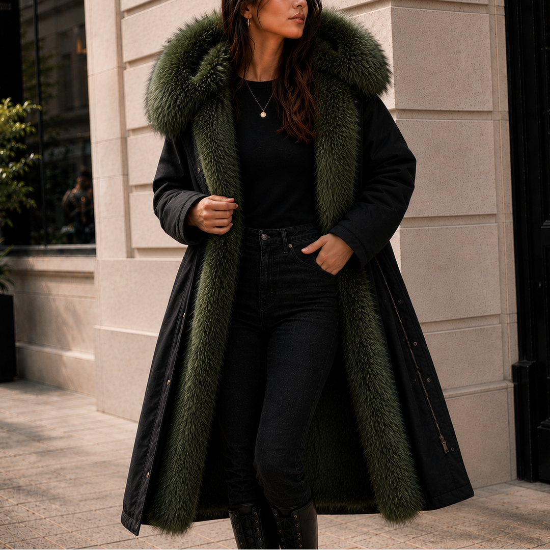 Olivia | Hooded Faux Fur Lined Long Parka