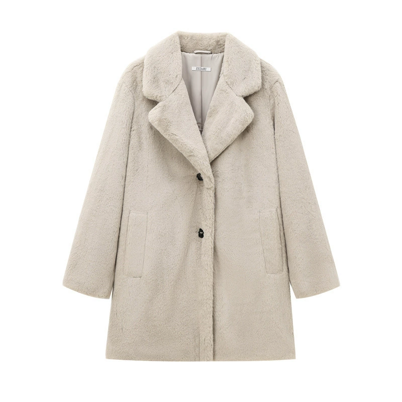 Sam | Oversized Faux Fur Collared Button Coat