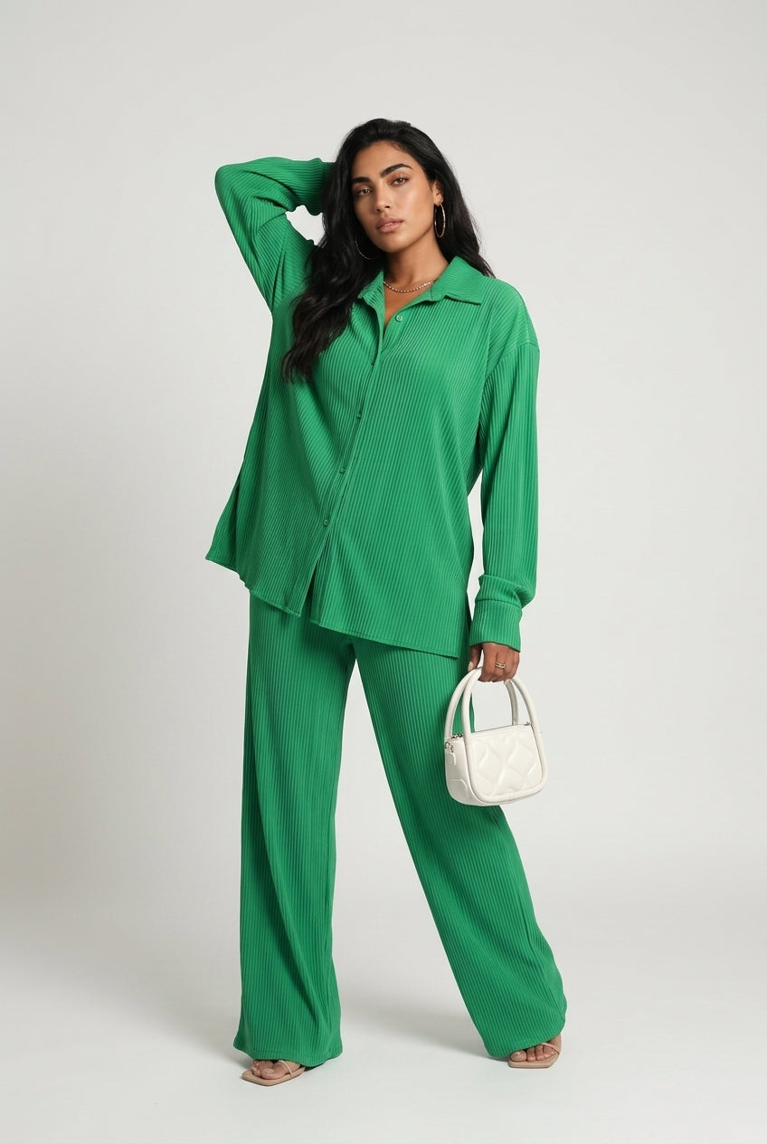 Matilda | Pleated Wide Leg Trousers Co-Ord Set