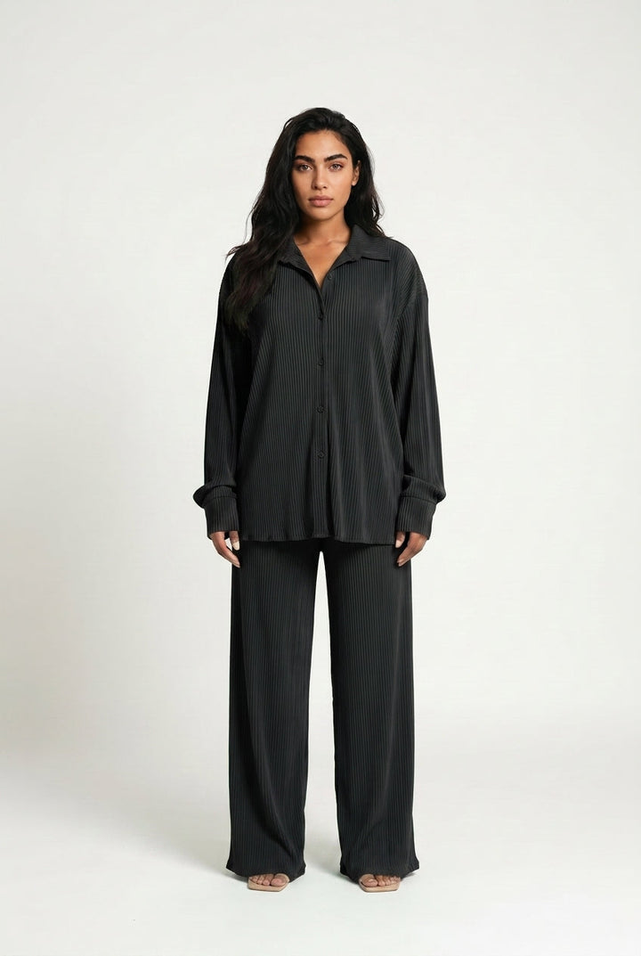 Matilda | Pleated Wide Leg Trousers Co-Ord Set