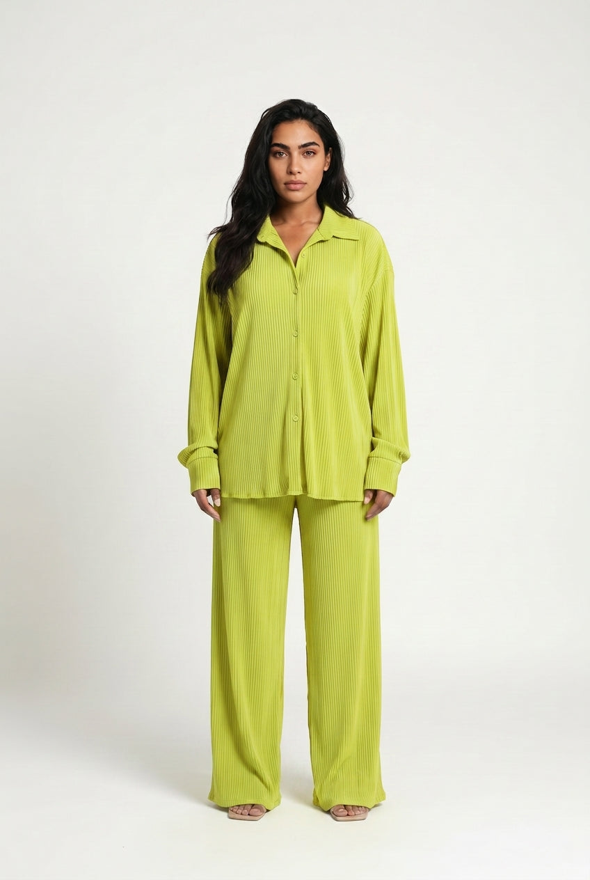 Matilda | Pleated Wide Leg Trousers Co-Ord Set