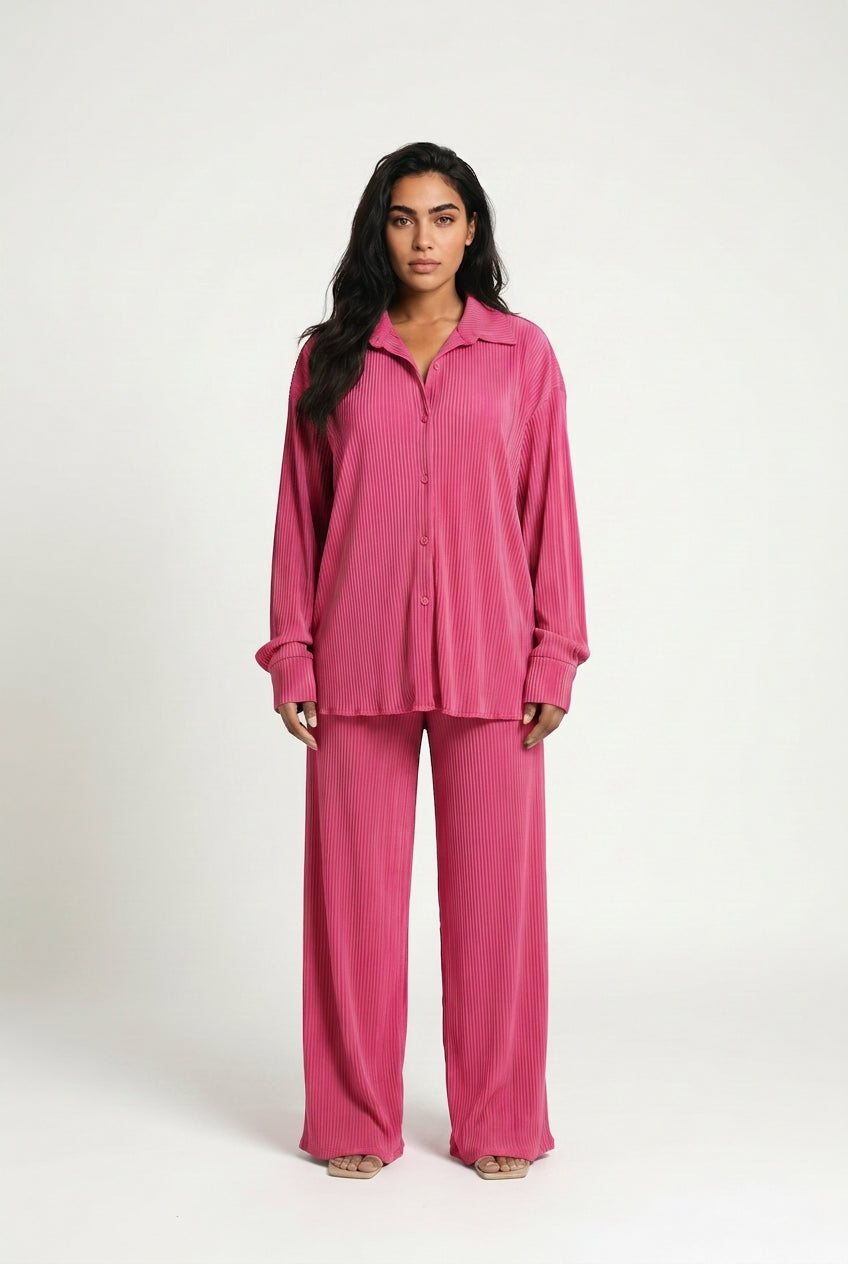Matilda | Pleated Wide Leg Trousers Co-Ord Set