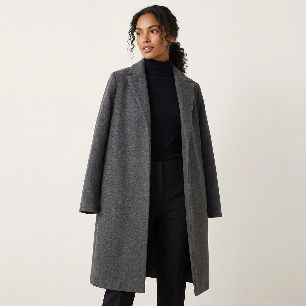 Rowan | Long Sleeve Wool Blend Coat