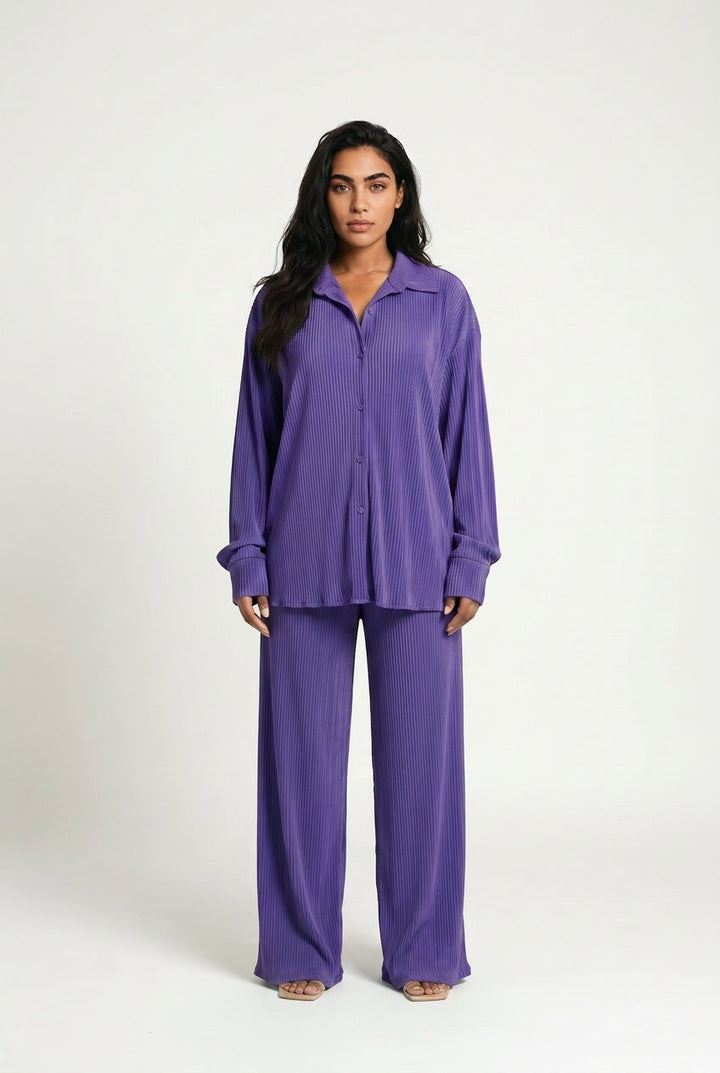 Matilda | Pleated Wide Leg Trousers Co-Ord Set
