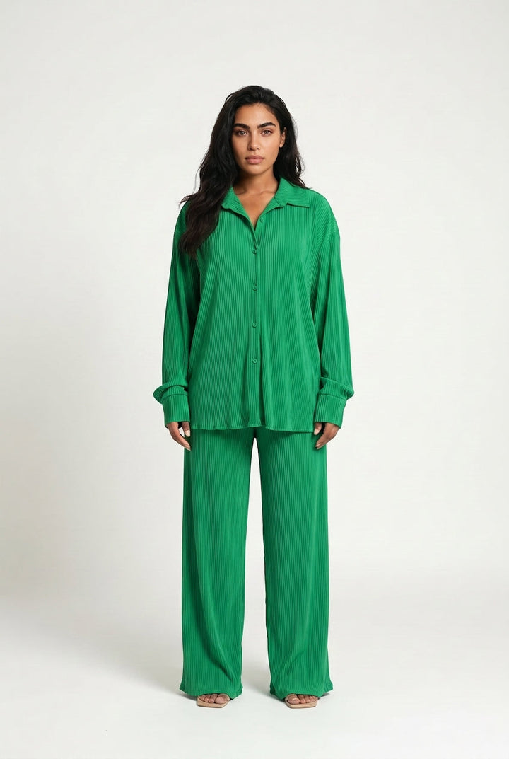 Matilda | Pleated Wide Leg Trousers Co-Ord Set