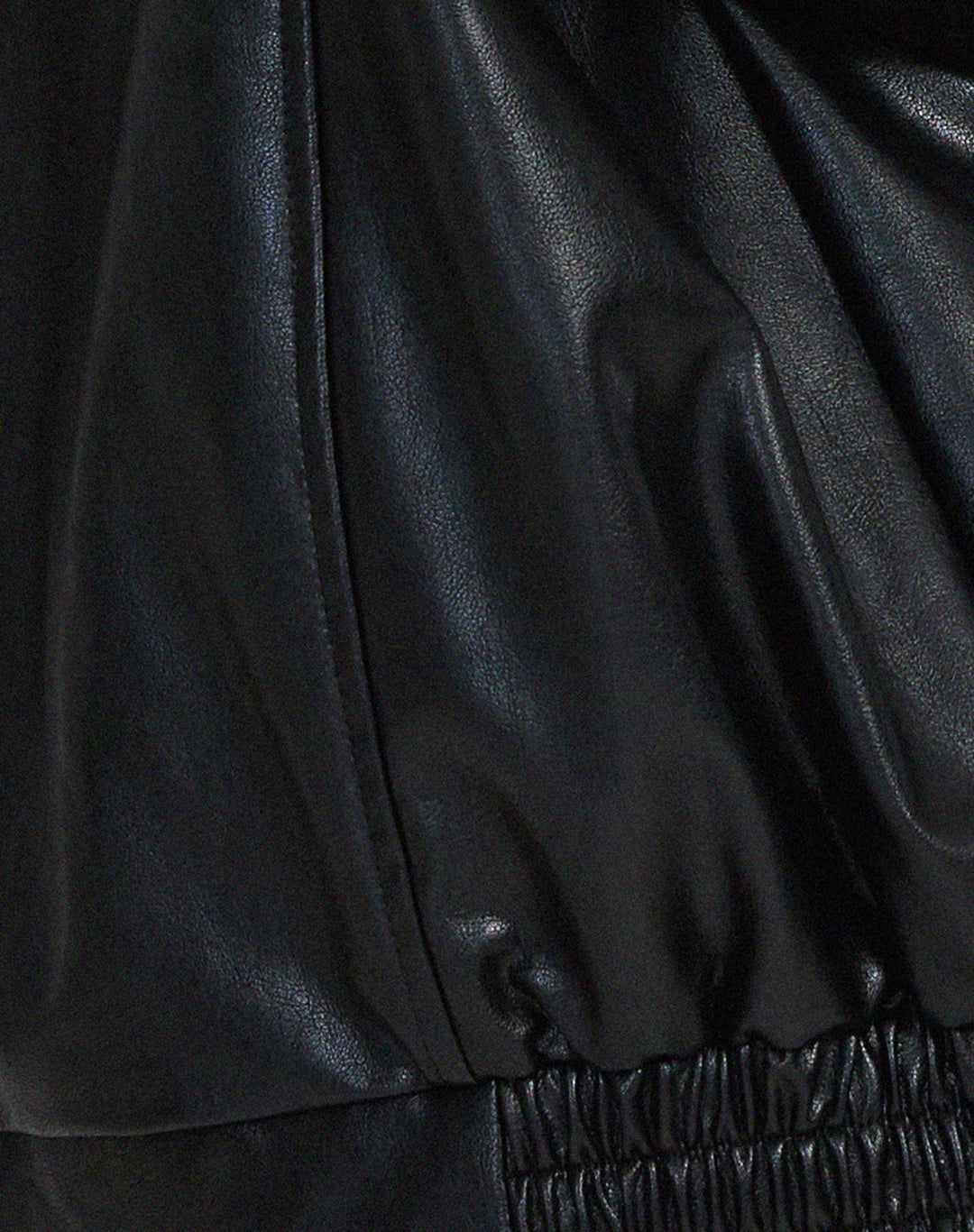 Amelia | Oversized Leather Bomber Zip Jacket