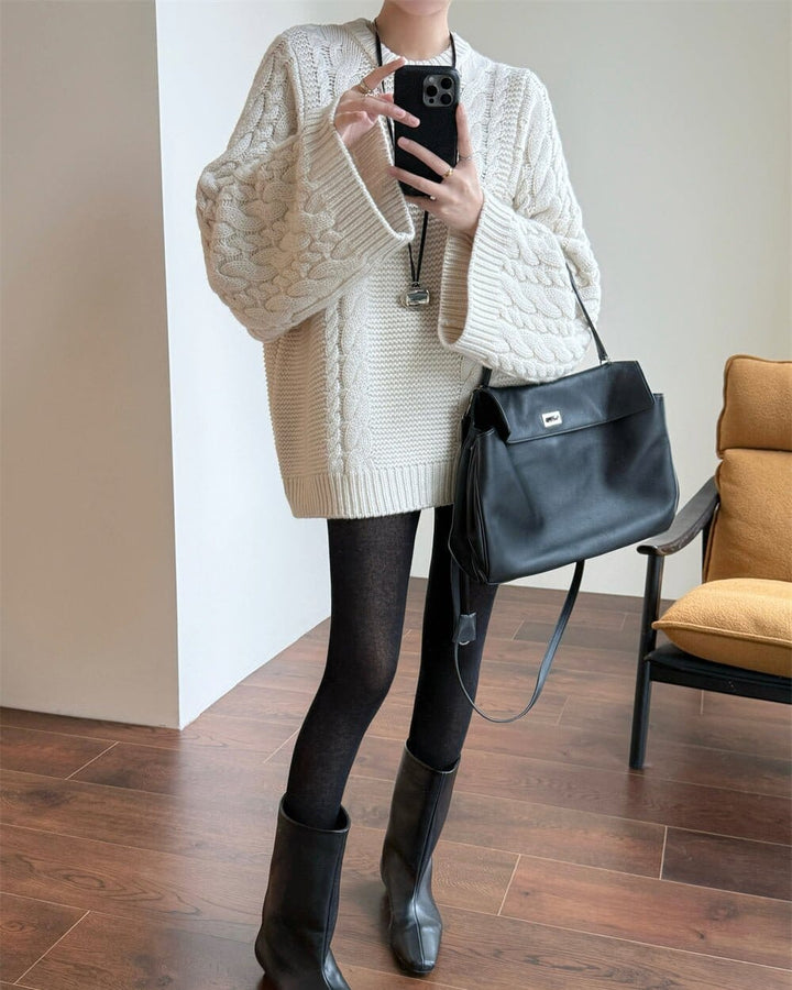 Freya | Oversized Cable Knit Jumper